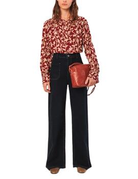 Camisa Indi & Cold blusa cuello mao con estampado floral