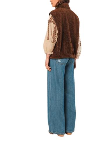 Chaleco Indi & Cold Teddy reversible en marrón de mujer