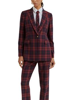 Blazer Lion of Porches de cuadros burdeos mujer