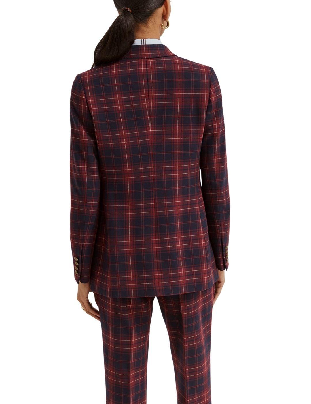 Blazer Lion of Porches de cuadros burdeos mujer