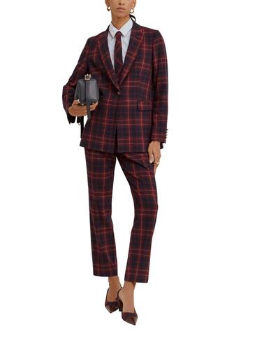 Blazer Lion of Porches de cuadros burdeos mujer