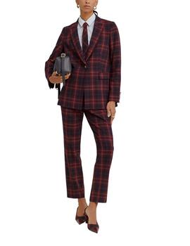 Blazer Lion of Porches de cuadros burdeos mujer