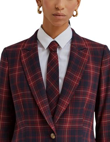 Blazer Lion of Porches de cuadros burdeos mujer