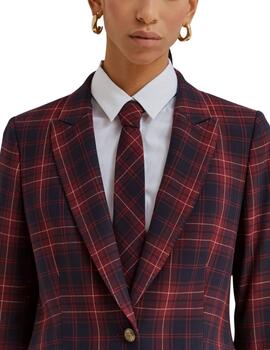 Blazer Lion of Porches de cuadros burdeos mujer