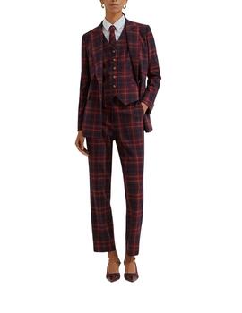 Blazer Lion of Porches de cuadros burdeos mujer