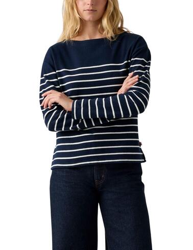 Jersey Levi's® depunto a rayas marino finito mujer
