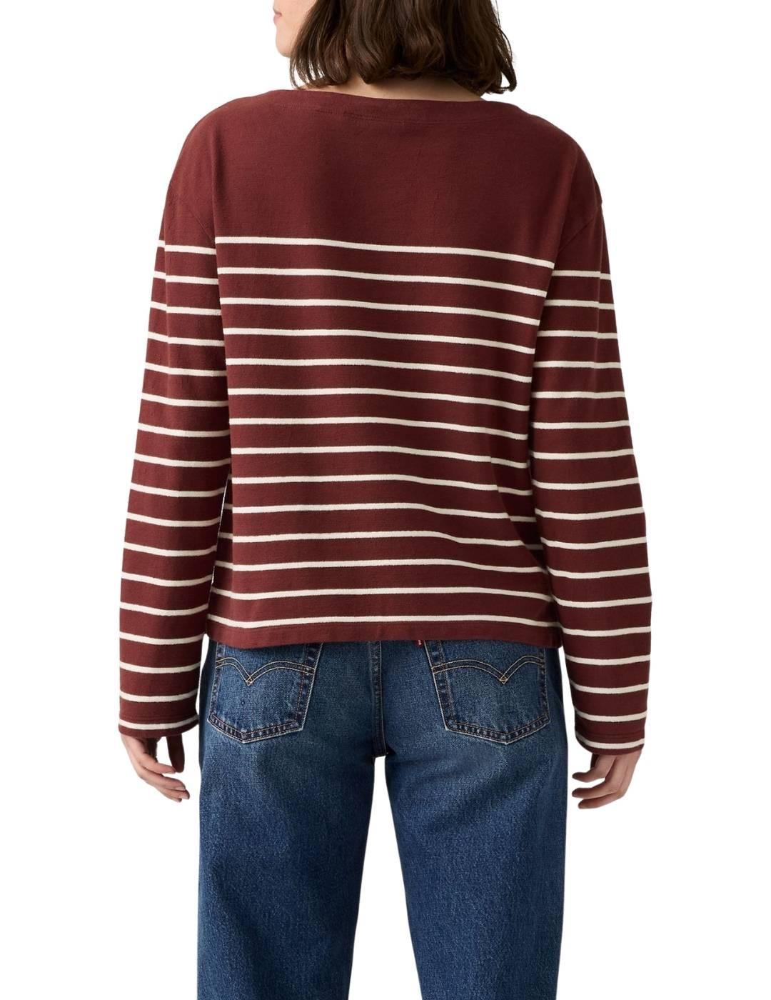 Jersey Levi's® de punto para mujer a rayas en color granate