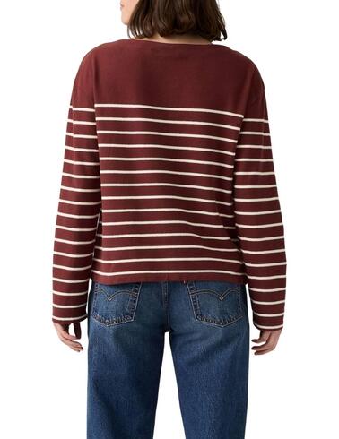 Jersey Levi's® de punto para mujer a rayas en color granate