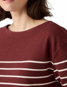 Jersey Levi's® de punto para mujer a rayas en color granate