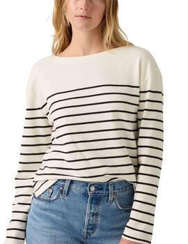 Jersey Levi's® de punto para mujer a rayas en color blanco