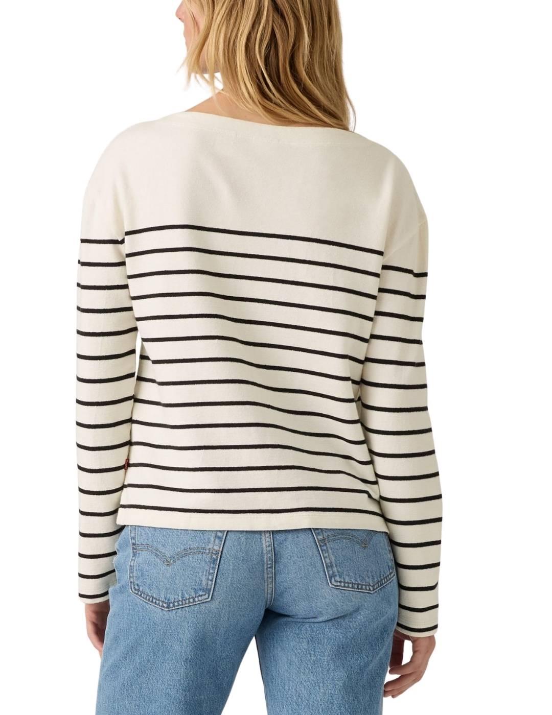 Jersey Levi's® de punto para mujer a rayas en color blanco