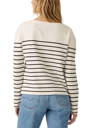 Jersey Levi's® de punto para mujer a rayas en color blanco