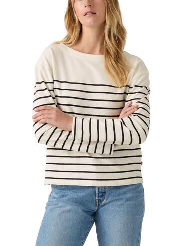 Jersey Levi's® de punto para mujer a rayas en color blanco