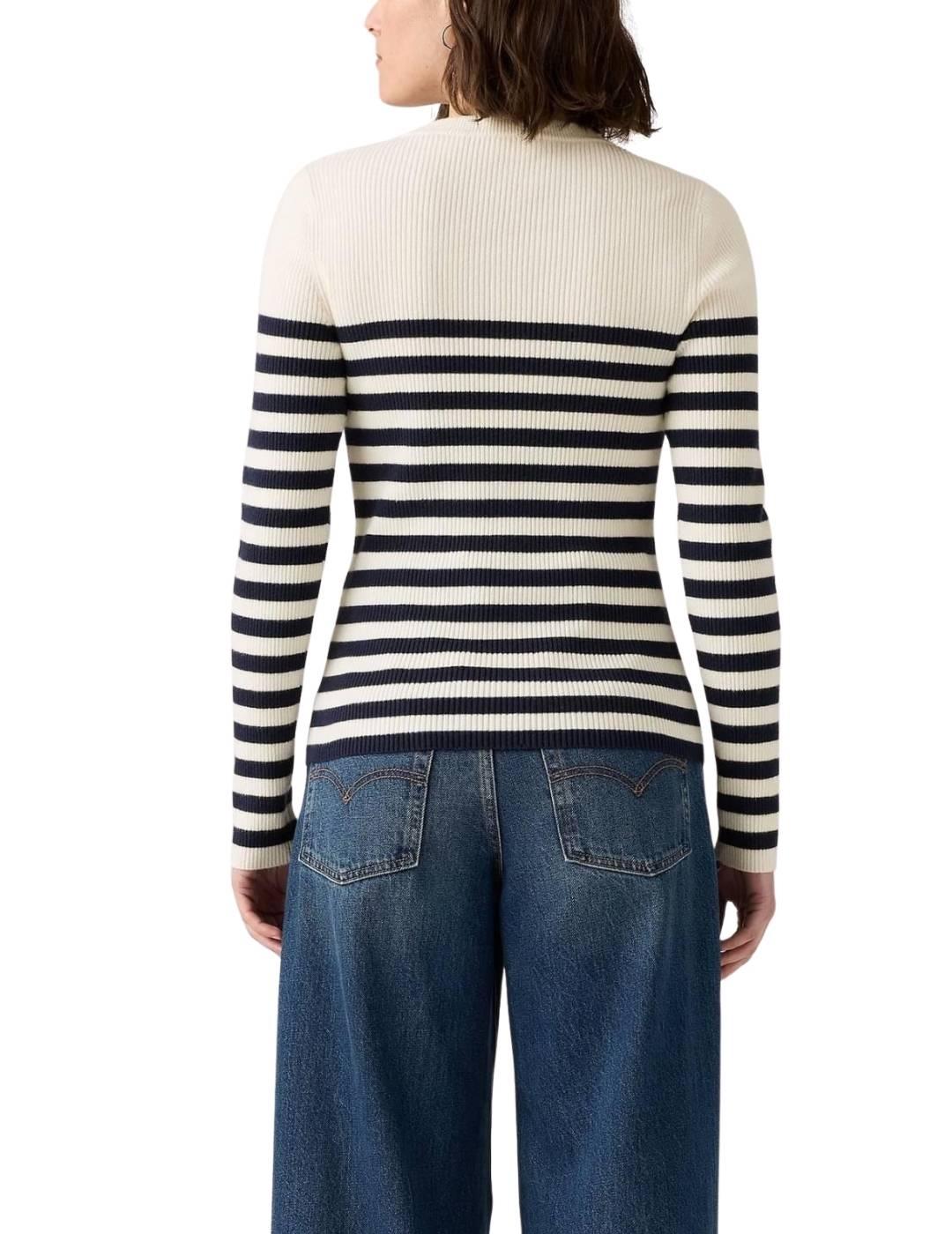 Jersey Levi's® de punto para mujer a rayas en color blanco