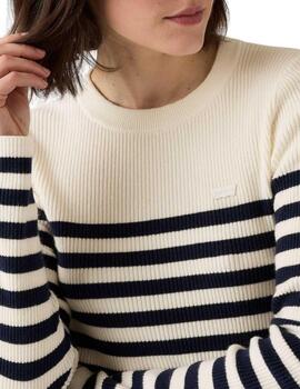 Jersey Levi's® de punto para mujer a rayas en color blanco