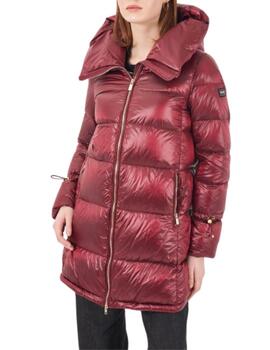 Abrigo de plumas Yes-Zee granate longitud media mujer