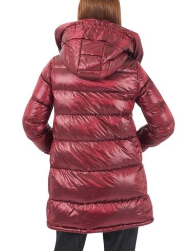 Abrigo de plumas Yes-Zee granate longitud media mujer