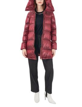Abrigo de plumas Yes-Zee granate longitud media mujer