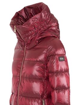 Abrigo de plumas Yes-Zee granate longitud media mujer