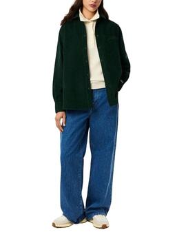 Sobrecamisa Lacoste oversize de pana verde de  mujer
