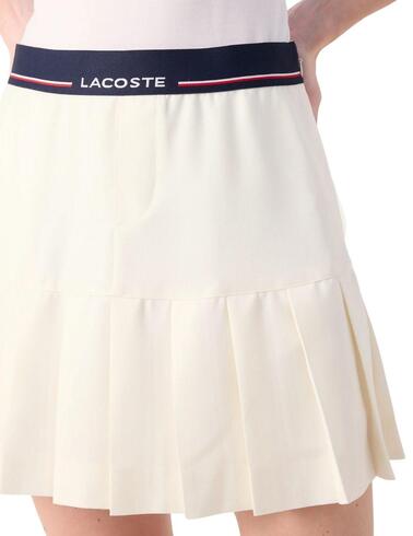 Falda corta Lacoste plisada de mezcla de lana de mujer