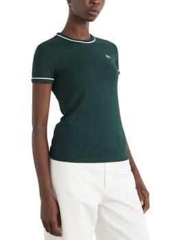 Lacoste camiseta m/c cuello redondo verde mujer