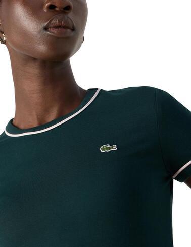 Lacoste camiseta m/c cuello redondo verde mujer