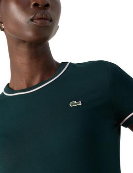 Lacoste camiseta m/c cuello redondo verde mujer
