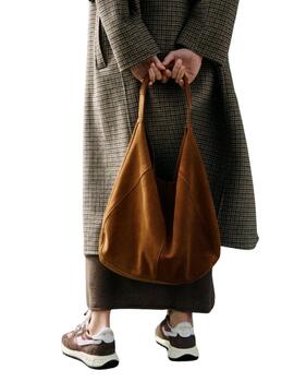 Bolso Tote Indi & Cold de serraje en marrón para mujer