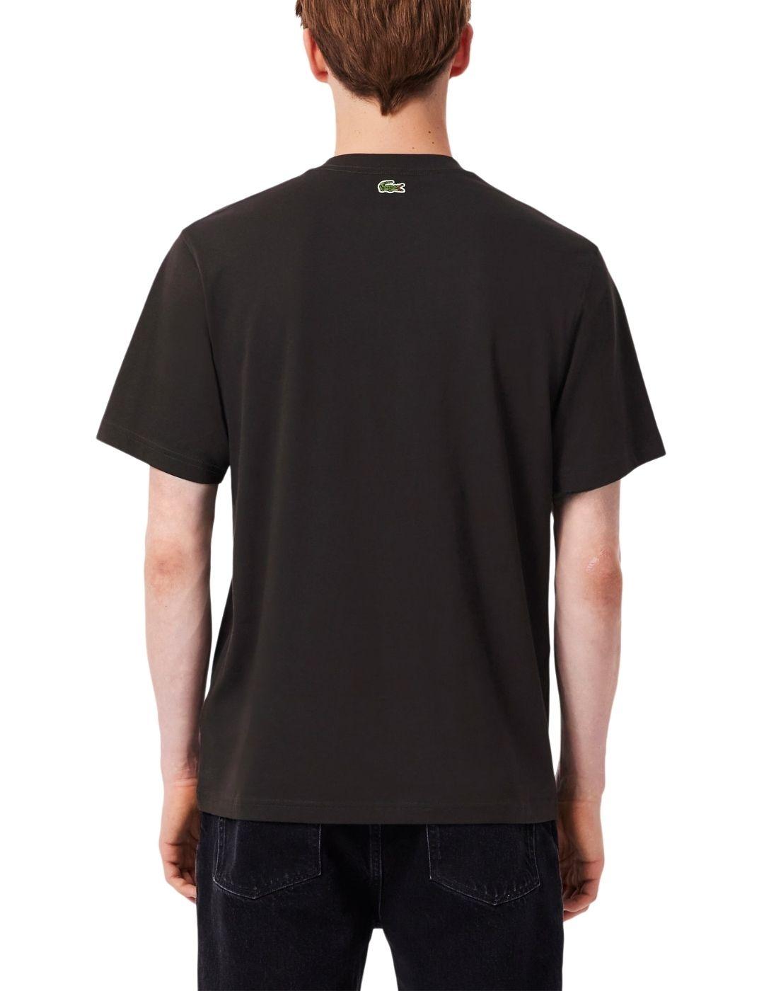 Camiseta Lacoste de manga corta de algodón estampada de homb