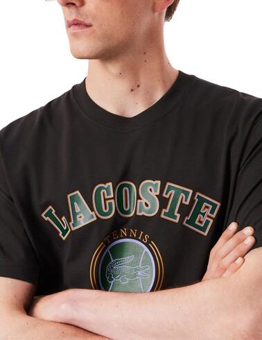 Camiseta Lacoste de manga corta de algodón estampada de homb