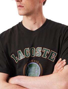 Camiseta Lacoste de manga corta de algodón estampada de homb