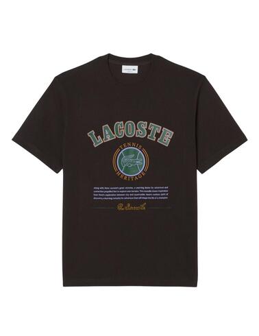 Camiseta Lacoste de manga corta de algodón estampada de homb