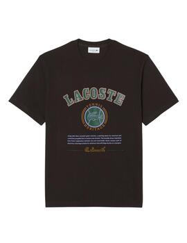 Camiseta Lacoste de manga corta de algodón estampada de homb