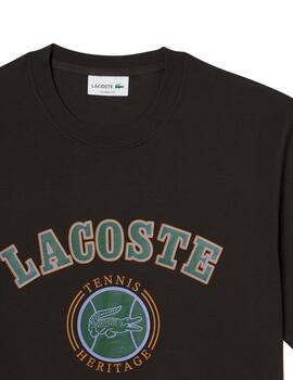 Camiseta Lacoste de manga corta de algodón estampada de homb