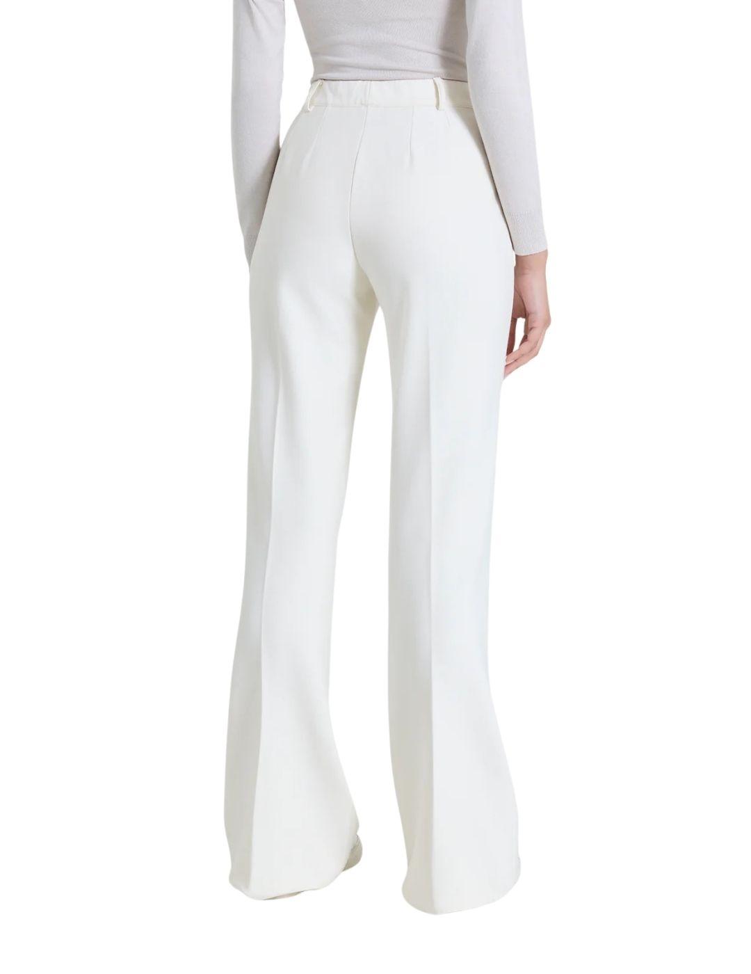 Pantalón Ragno crudo acampanado elástico de mujer