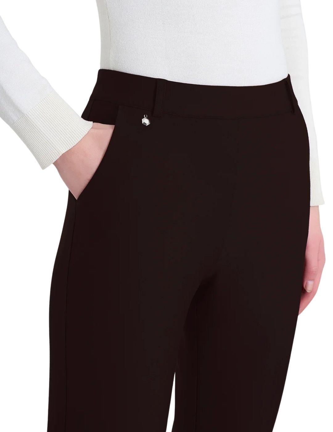 Pantalón Ragno crudo acampanado elástico de mujer