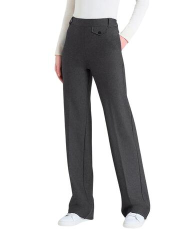 Pantalón Ragno ancho con bolsillos en gris de mujer