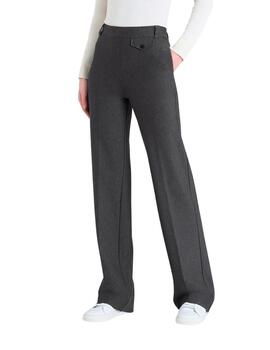 Pantalón Ragno ancho con bolsillos en gris de mujer