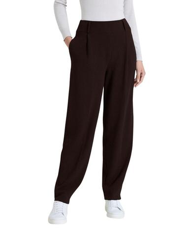 Pantalón Ragno de terciopelo con pinzas en marrónde mujer