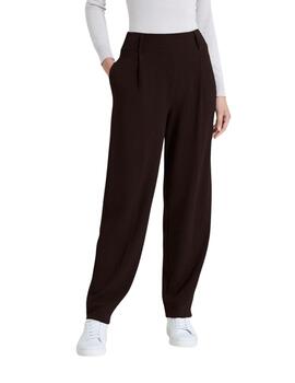 Pantalón Ragno de terciopelo con pinzas en marrónde mujer