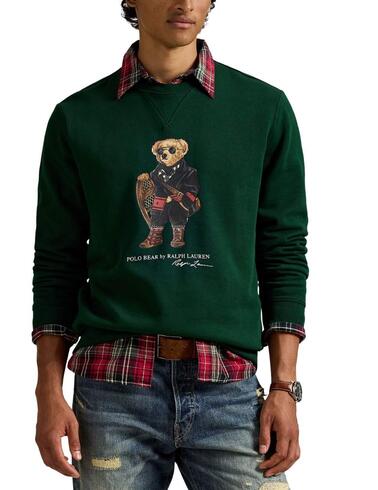Sudadera Polo Ralph Lauren con Oso Bear en verde de hombre