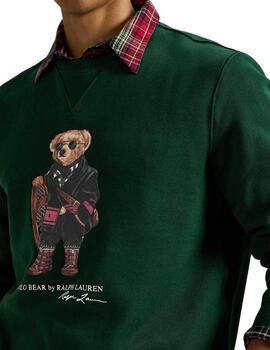 Sudadera Polo Ralph Lauren con Oso Bear en verde de hombre
