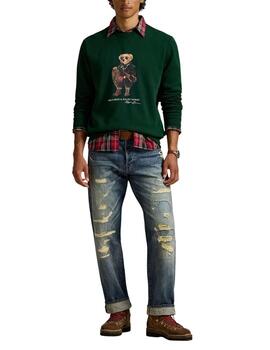 Sudadera Polo Ralph Lauren con Oso Bear en verde de hombre