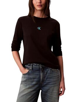 Camiseta Calvin Klein de manga larga negra de mujer