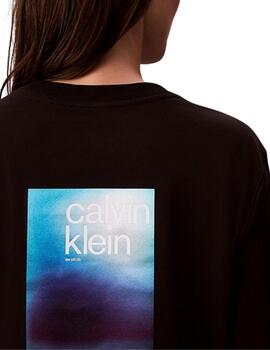 Camiseta Calvin Klein de manga larga negra de mujer