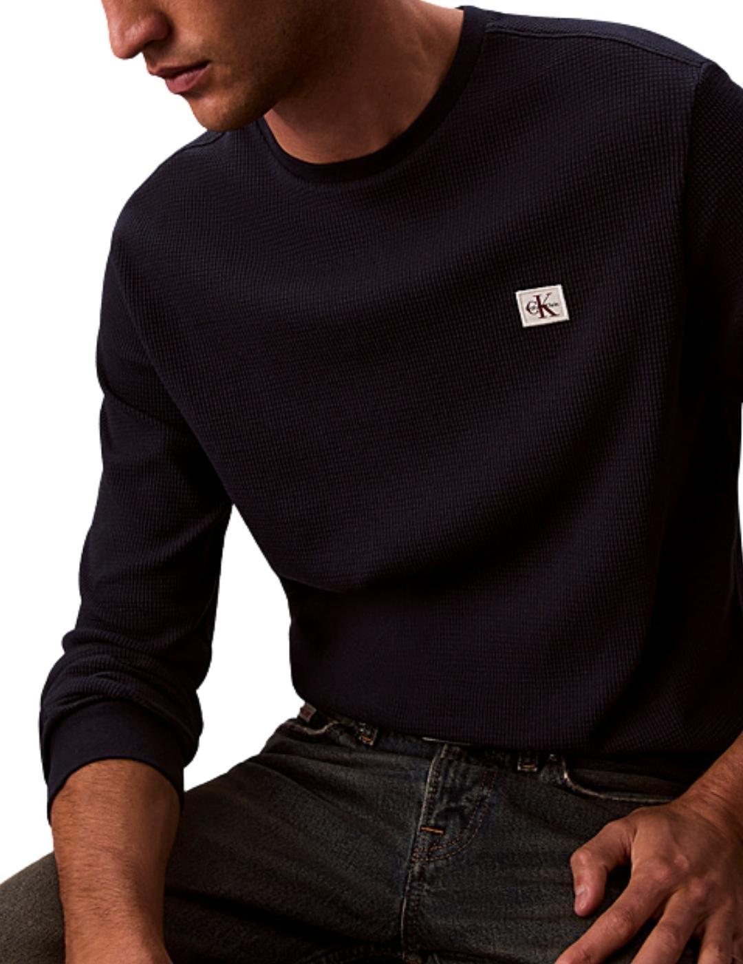 Camiseta Calvin Klein de manga larga con tejido estructurado