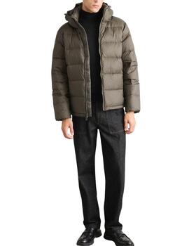 Chaqueta Calvin Klein de plumas con capucha en marrón