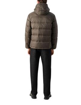 Chaqueta Calvin Klein de plumas con capucha en marrón
