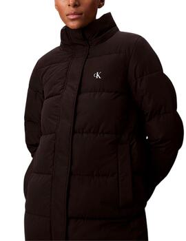 Abrigo largo Calvin Klein acolchado para mujer en negro